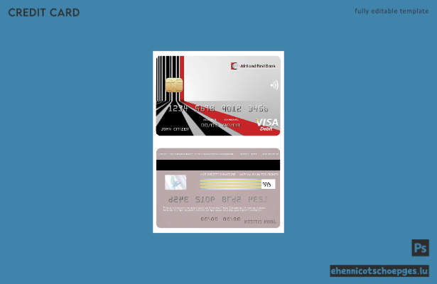 Kamerun Afriland First Bank Visa-Kartenbeispielvorschau